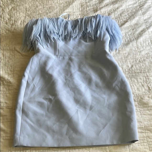 BCBGMaxazria Light Blue Dress with Fringe Detail - Picture 1 of 9